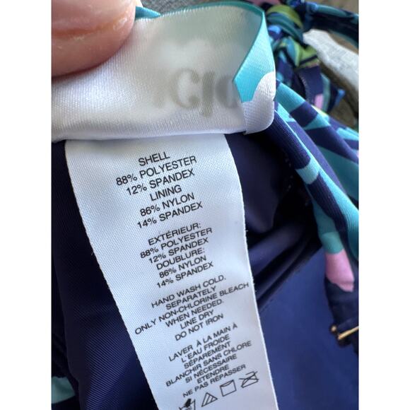 Modcloth Tropical Tie Shoulder Padded Bikini Top Blue Womens Plus Size 1X NWT - Picture 4 of 5